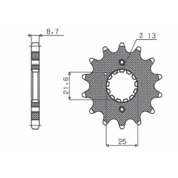 SUNSTAR ZĘBATKA PRZEDNIA 513 15 SUZUKI GSF BANDIT 600/650/1200/1250, GSXR750 88-06 (JTF513.15) (ŁAŃC. 530) (51315JT)