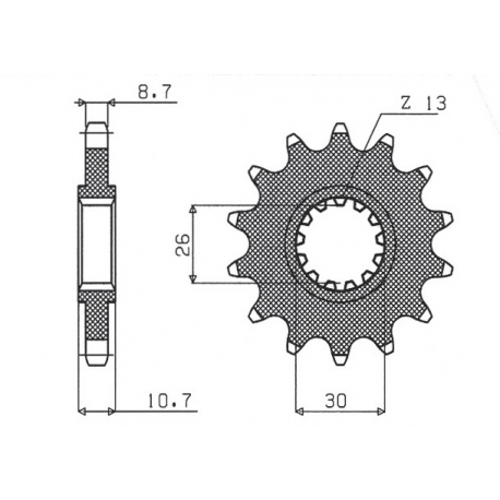 SUNSTAR ZĘBATKA PRZEDNIA 579 18 YAMAHA FZ1/R1/XJR (+1) (JTF579.18) (ŁAŃC. 530) (57918JT)