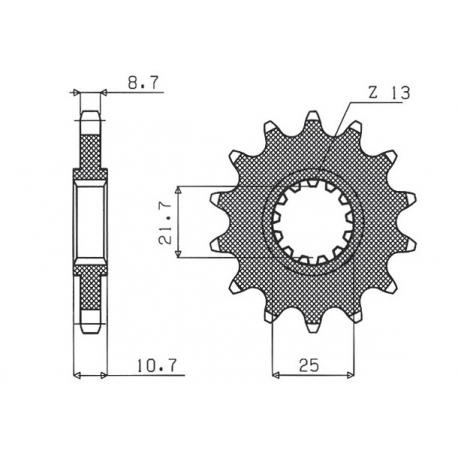 SUNSTAR ZĘBATKA PRZEDNIA 580 15 YAMAHA FZ6 '04-'09, R6, FZ750 (JTF580.15) (ŁAŃC. 530) (58015JT)