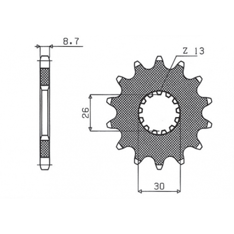 SUNSTAR ZĘBATKA PRZEDNIA 2090 17 TRIUMPH DAYTONA 955/SPRINT ST/SPRINT GT (JTF1180.17) (ŁAŃC. 530) (209017JT)