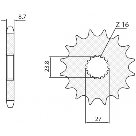 SUNSTAR ZĘBATKA PRZEDNIA 2190 17 SUZUKI GSXR 1000 '09-'15, HAYABUSA '08-'15, B-KING '08-'12 (JTF423.17) (ŁAŃC. 530) (219017JT)