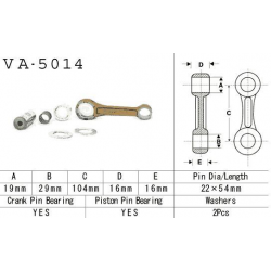 VESRAH KORBOWÓD HONDA CR 125 '88-'07 (VA5014) (MADE IN JAPAN)