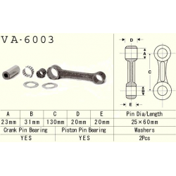 VESRAH KORBOWÓD YAMAHA YZ 250 (YZ250) '83-'89 (VA6003) (MADE IN JAPAN)