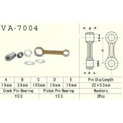 VESRAH KORBOWÓD SUZUKI RM 125 (RM125) '87-'96 (MADE IN JAPAN) (VA7004)