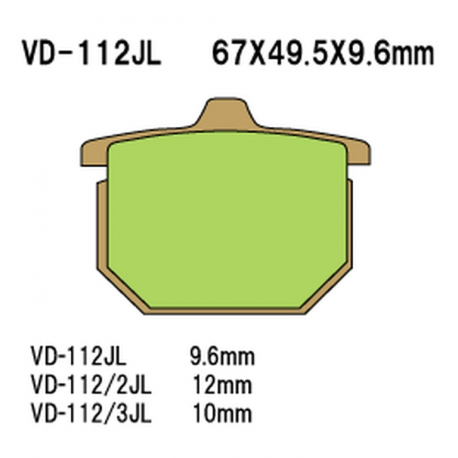 VESRAH KLOCKI HAMULCOWE KH31/KH29/KH30 SPIEK METALICZNY (ZŁOTE)