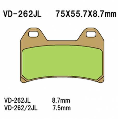 VESRAH KLOCKI HAMULCOWE KH244 SPIEK METALICZNY (ZŁOTE)