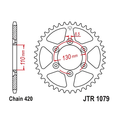 JT ZĘBATKA TYLNA CPI 50SM '06-12 (JTR1079.53)* (ŁAŃC. 520)