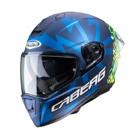 CABERG (2021/2022) KASK INTEGRALNY MODEL DRIFT EVO STORM MATT BLUE/YELLOW FLUO/GREEN FLUO KOLOR NIEBIESKI MAT/ŻÓŁTY FLUO/ZIELONY