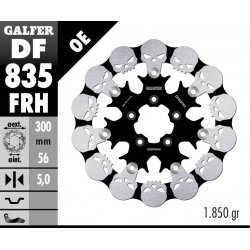 GALFER TARCZA HAMULCOWA PRZÓD HARLEY-DAVIDSON (300X56X5) PŁYWAJĄCA SKULL (WZÓR CZASZKI)