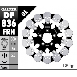 GALFER TARCZA HAMULCOWA TYŁ HARLEY-DAVIDSON (300X56X5) PŁYWAJĄCA SKULL (WZÓR CZASZKI)