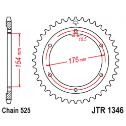 JT ZĘBATKA TYLNA 4679 44 HONDA CB 1000RA '18-19, VFR 800 V-TEC (ABS) '14-'17, VFR 800X CROSSRUNNER '15-'17 (JTR1346.44)* (ŁAŃC.