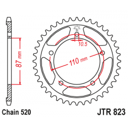 JT ZĘBATKA TYLNA 795 47 SUZUKI DL 250 V-STROM '17-19, SFV 650 GLADIUS '09-14 (+1) (JTR823.47)* (ŁAŃC. 520)