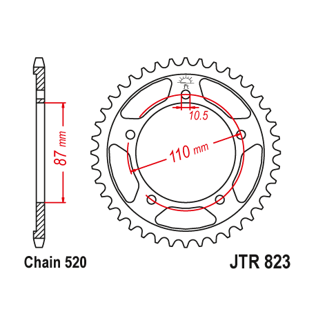 JT ZĘBATKA TYLNA 795 47 SUZUKI DL 250 V-STROM '17-19, SFV 650 GLADIUS '09-14 (+1) (JTR823.47)* (ŁAŃC. 520)