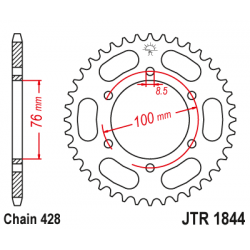 JT ZĘBATKA TYLNA 4513 52 YAMAHA YZF 125R '19, MT 125 15-17 (+4) (JTR1844.52)* (ŁAŃC. 428)