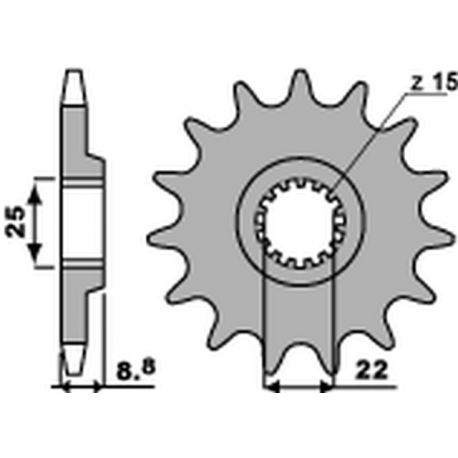 PBR ZĘBATKA PRZEDNIA 1248 14 KTM SX/EXC '91-'19 (JTF1901.14) (ŁAŃC. 520) (124814JT)