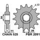 PBR ZĘBATKA PRZEDNIA 2091 15 YAMAHA FZ8 '10-'15, MT 09 '14-'17, MT 07 '14-'17, TDM 900 '02-'13 (JTF1591.15) (ŁAŃC. 525)