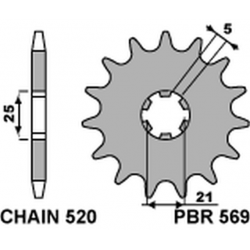 PBR ZĘBATKA PRZEDNIA 569 15 KAWASAKI KX 250 '87-'98, YAMAHA YZ 250 '77-'98 (JTF569.15) (ŁAŃC. 520) (56915JT)