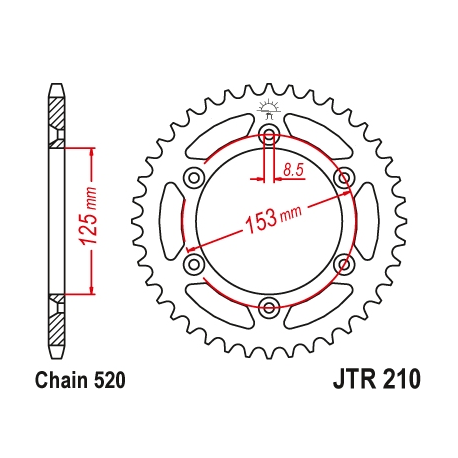 JT ZĘBATKA TYLNA 289 45 HONDA CR/CRF '83-'20 ULTRALIGHT SAMOOCZYSZCZAJĄCA (JTR210.45SC) (ŁAŃC. 520)