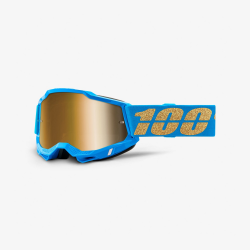 100 PROCENT (2021 NOWOŚĆ) ACCURI 2 GOGGLE WATERLOO - TRUE GOLD LENS - GOGLE ACCURI 2 KOLOR NIEBIESKI/ZŁOTY SZYBKA ZŁOTA