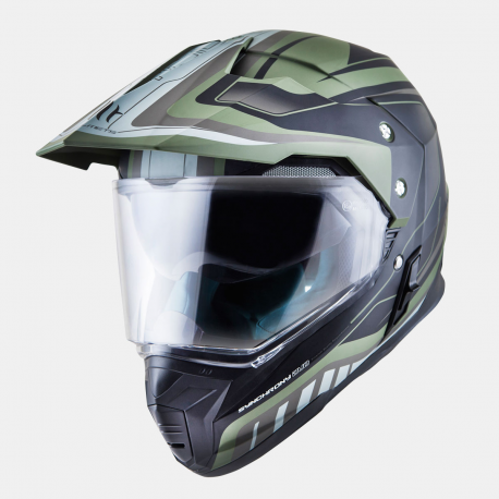 MT KASK (2021) PROMOCJA OFFROAD DUAL SYNCHRONY DUOSPORT (DUAL) TOURER Z SZYBKĄ I BLENDĄ KOLOR ZIELONY/CZARNY ROZMIAR XS