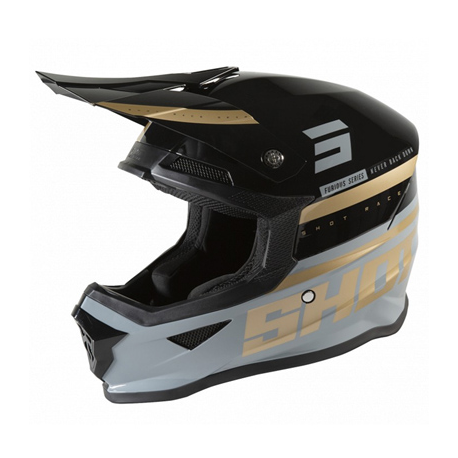 SHOT RACING (2021 NOWOŚĆ) KASK CROSS/ENDURO FURIOUS SHINING BLACK BRONZE GLOSSY KOLOR CZARNY BRĄZOWY POŁYSK ROZMIAR L