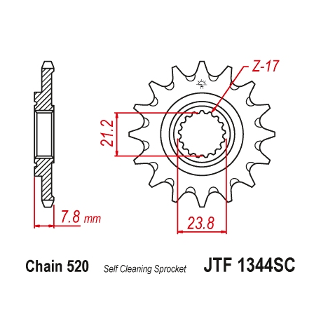 JT ZĘBATKA PRZEDNIA 2320 14 HONDA CRF 250R 18-19 SAMOOCZYSZCZAJĄCA (232014JTSC) (ŁAŃC. 520)