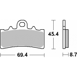 SBS PROMOCJA KLOCKI HAMULCOWE KH606 RACING DUAL CARBON KOLOR ZŁOTY PASUJE DO: KTM 125/200/390 DUKE PRZÓD