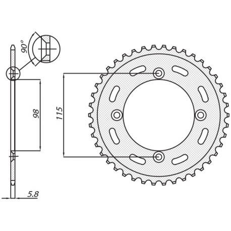 SUNSTAR ZĘBATKA TYLNA 4552 46 KTM SX 65 '12-'15 (JTR894.46) (ŁAŃC. 420) (455246JT)