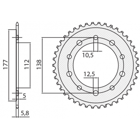 SUNSTAR ZĘBATKA TYLNA 4384 38 HONDA CTX 700 DCT '14-'16, NC 700/750 '12-'19, HONDA CBF 500 '13-'21 (JTR1316.38) (ŁAŃC. 520) (438