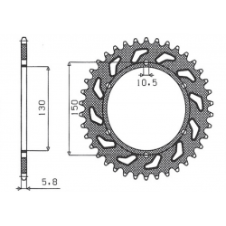 SUNSTAR ZĘBATKA TYLNA 236 42 HONDA NX 650 '88-'90, FMX 650 '05-'08, XR 600 88-90, YAMAHA XJ6 600 '09-'13 (JTR245/3.42)* (ŁAŃC. 5