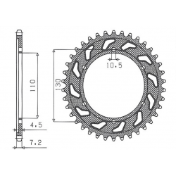 SUNSTAR ZĘBATKA TYLNA 4385 47 YAMAHA R6 '06-'15, MT-09 '14-'15 (+3), SUZUKI GSXR 750 '11-'15, SUZUKI GSX R 600 '11-'15 (JTR1876.