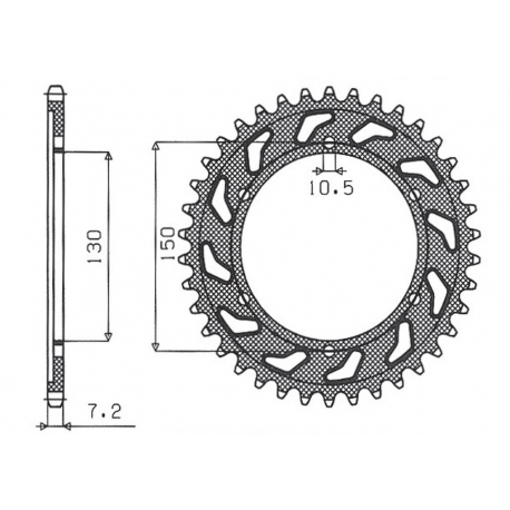 SUNSTAR ZĘBATKA TYLNA 300 44 YAMAHA TDM 900 '02-'13, HONDA XL 600V TRANSALP '91-'99 (JTR300.44) (ŁAŃC. 525) (30044JT)