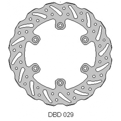 DELTA BRAKING TARCZA HAMULCOWA TYŁ YAMAHA YZ/WR 125 '98-01, YZ/WR 250 '98-'01, YZF/WRF 400/426 '99-01, WAVE (240X115X4MM) (6X6,5