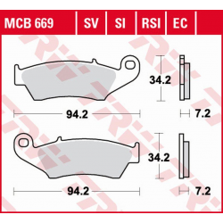 TRW LUCAS NOWY TOWAR 2021/6 KLOCKI HAMULCOWE KH185 KH389 ORGANIC HONDA XL 125 03-08, XR 400 96-03, XLV TRANSALP 97-13, XRV AFRIC