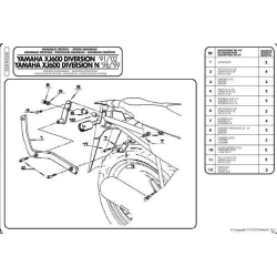 KAPPA STELAŻ KUFRA CENTRALNEGO YAMAHA XJ 600 DIVERSION (91-03), DIVERSION N (96-99) ( BEZ PŁYTY )