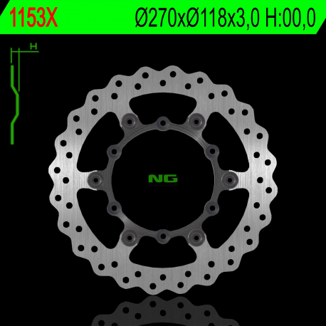 NG TARCZA HAMULCOWA PRZÓD YAMAHA YZF 250/400/426/450 '98-'20, YZ 125/250 (2T), WR 250/400/426/450F (270X118X3MM) PŁYWAJĄCA (6X6,