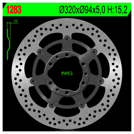 NG TARCZA HAMULCOWA PRZÓD HONDA CBR 1000 RR '08-'17 (320X94X5) (6X6,5MM)