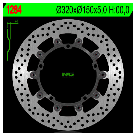 NG TARCZA HAMULCOWA PRZÓD TRIUMPH SPEED TRIPLE 1050 '08-'15, SPRINT 1050 '10-'14 (320X150X5) (5X10,5MM) PŁYWAJĄCA