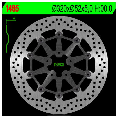 NG TARCZA HAMULCOWA PRZÓD KTM DUKE 690 R/ABS '14-'16 (320X52X5MM) (5X8,5MM) PŁYWAJĄCA