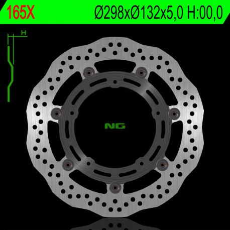 NG TARCZA HAMULCOWA PRZÓD YAMAHA MT-03, MT 09, XS R 900, XV 1900, XV1700, R6 03-04, R3,R25 (298X132X5,0MM) (5X8,5MM)