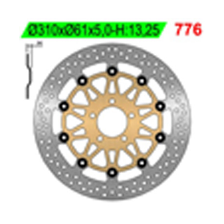 NG TARCZA HAMULCOWA PRZÓD KAWASAKI ZRX 1100/1200, ZX 9R 00-01 (310x61x5)