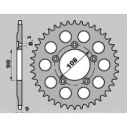 JR ZĘBATKA TYLNA 1026 38 DUCATI 750 PASO '86-'90, 906 PASO '90-'93