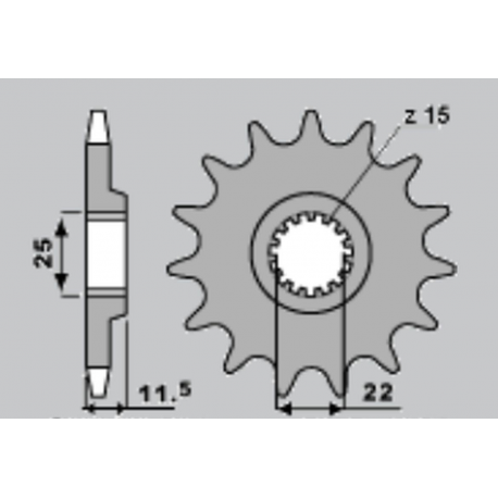 CHT ZĘBATKA PRZEDNIA 1252 13 KTM LC4 (4021-13) (JTF1902.13)