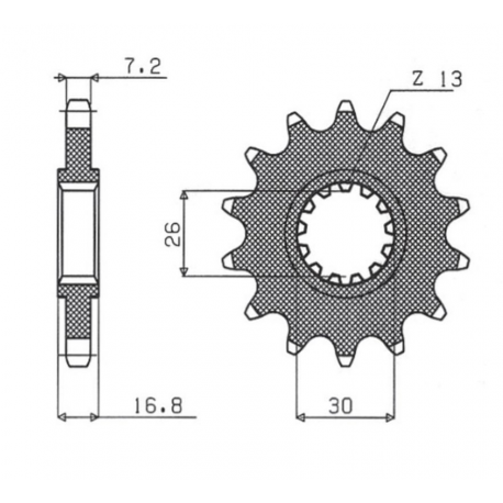 GROSSKOPF PROMOCJA ZĘBATKA PRZEDNIA 2068 14 HONDA CBR 600F '99-'14, CBR 600RR / CBR 900RR / CBR 1000RR / CRF 1000 '99-'21 (-2),