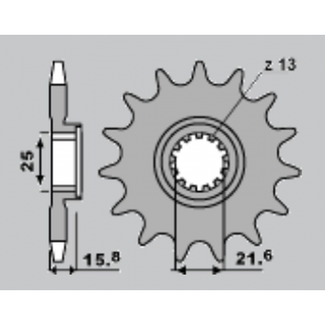 GROSSKOPF PROMOCJA ZĘBATKA PRZEDNIA 2093 14 HONDA XR 650 '00-'07, KAWASAKI ZX-6R '98-'06 (-1), ZX-6RR '03-'06 (-1), ŁAŃC. 519