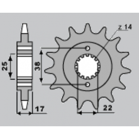 CHT ZĘBATKA PRZEDNIA 2094 15 DUCATI 900 MONSTER I.E. 00-02 (4041-15)