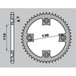 GROSSKOPF PROMOCJA ZĘBATKA TYLNA ALUMINIOWA KOLOR CZARNY 4306 55 HONDA CR 80/85 '96-'07, CRF 150 '07-'22 (-1) (ŁAŃC.420)