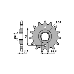 PBR ZĘBATKA PRZEDNIA 2116 13 18NC SUZUKI LTR 450 '06-'12, LTZ 400 '03-'13, RMX 450 '10-'13, KAWASAKI KFX 400, HYOSUNG TE 450 (ŁA