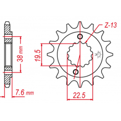 GROSSKOPF PROMOCJA ZĘBATKA PRZEDNIA 2116 14 SUZUKI LTR 450 '06-'10, LTZ 400 '03-'12, RMX 450 '10-'13, KAWASAKI KFX 400 '03-'06,