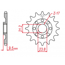 GROSSKOPF PROMOCJA ZĘBATKA PRZEDNIA 2133 13 SUZUKI RMZ 450 '05-'12, RMX 450 '10-'19 (JTF1441.13)